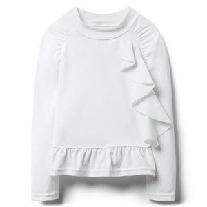 JANIE AND JACK white ruffle peplum rashguard